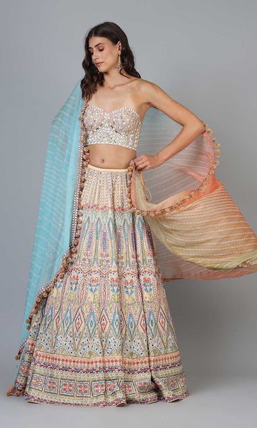 Geisha Designs Freya Geometric Lehenga Set