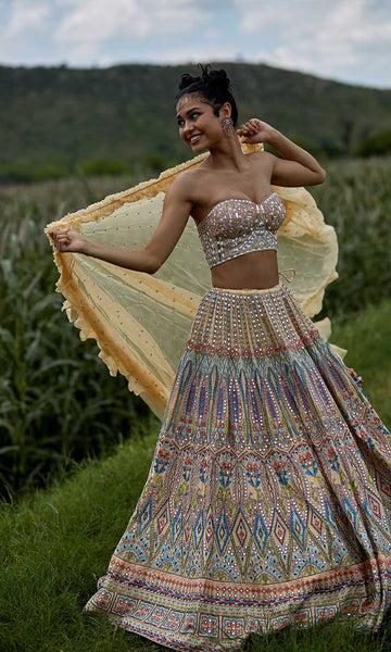 geisha designs Freya Geometric Lehenga Set