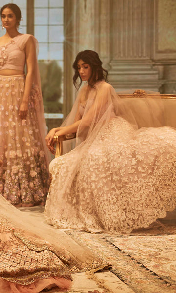 Geisha Designs Genevieve Embroidered Lilac Lehenga