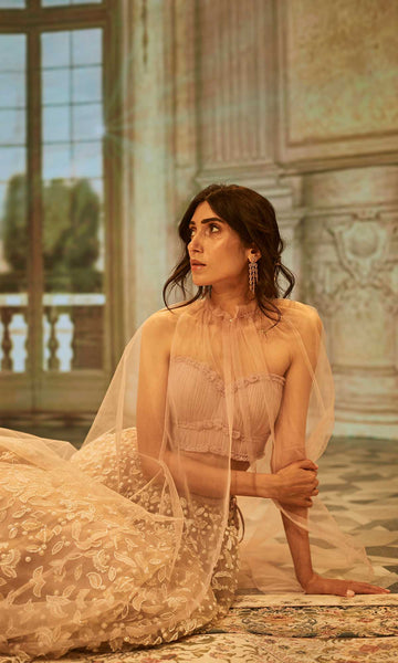 geisha designs Genevieve Embroidered Lilac Lehenga