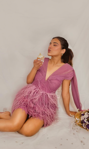 Geisha Designs Helena Mini Feather Dress