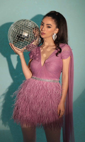 Geisha Designs Helena Mini Feather Dress