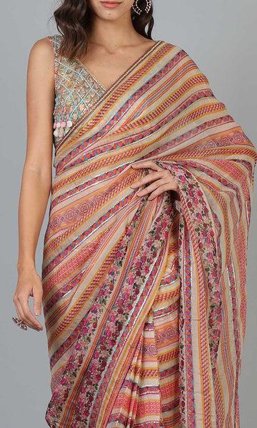 Geisha Designs Irena Geometric Saree