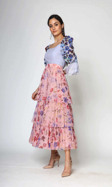 Geisha Designs Irina Pleated Pink Skirt