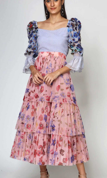 Geisha Designs Irina Pleated Pink Skirt