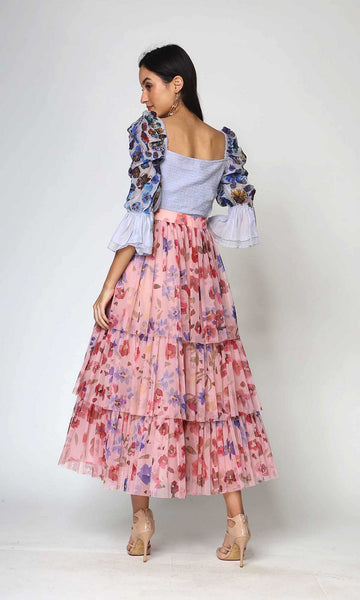 Geisha Designs Irina Pleated Pink Skirt