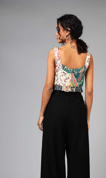 Geisha Designs Kiara Paisley Crop Top