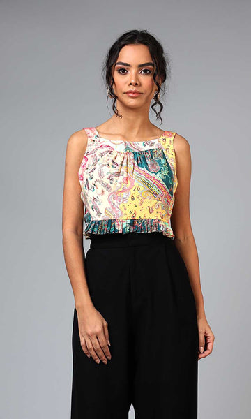 geisha designs Kiara Paisley Crop Top
