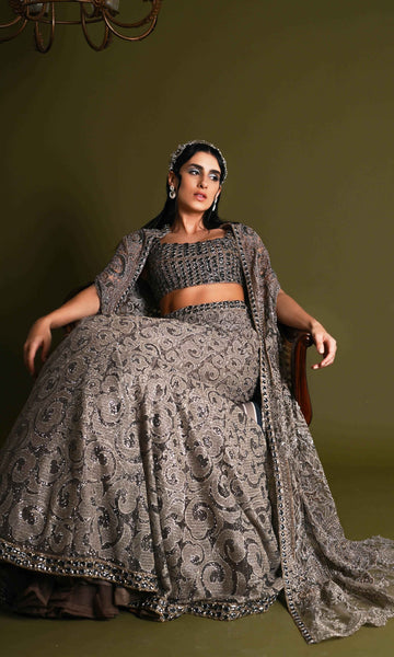 Geisha Designs Kyra Crystal Lehanga Set