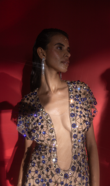 Geisha Designs Lapis Crystal Dress