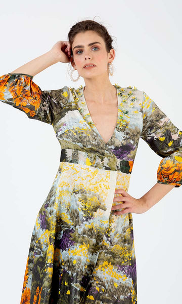 Geisha Designs Meadow Embroidered Midi