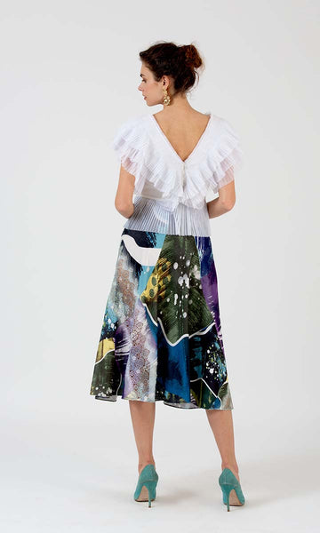 Geisha Designs Multi Printed Lace Skirt