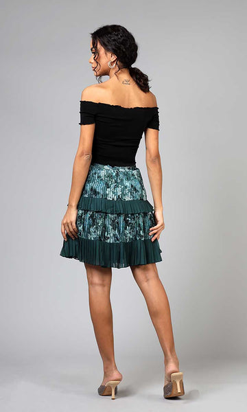 Geisha Designs Olive Pleated Skirt