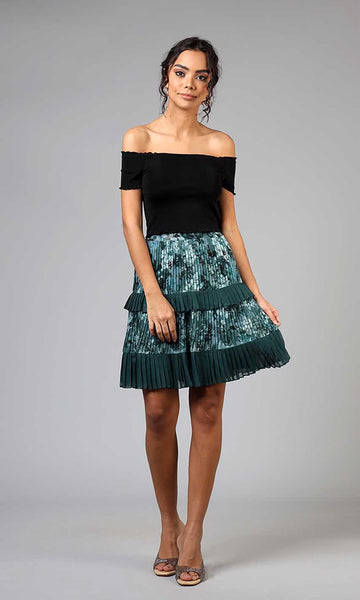 geisha designs Olive Pleated Skirt