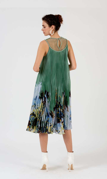 Geisha Designs Pleated Botanical Midi