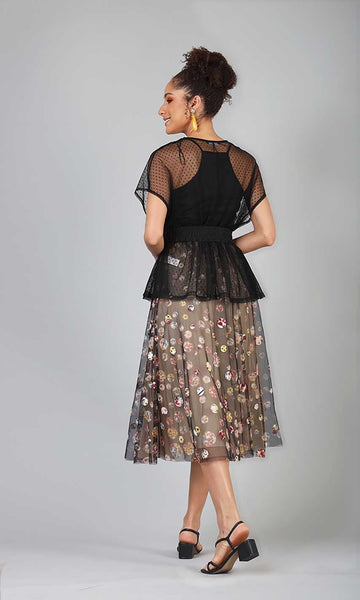 Geisha Designs Printed Polka Skirt