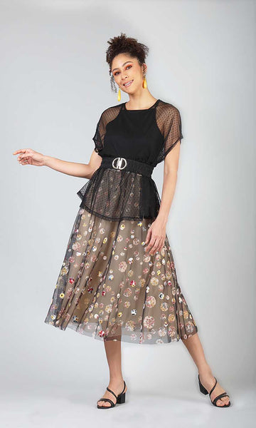 geisha designs Printed Polka Skirt