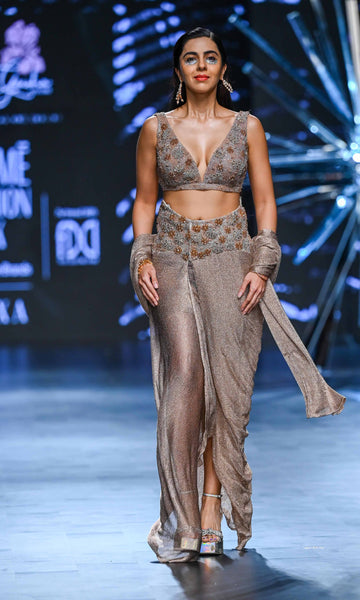 Geisha Designs Rustine Copper Draped Saree