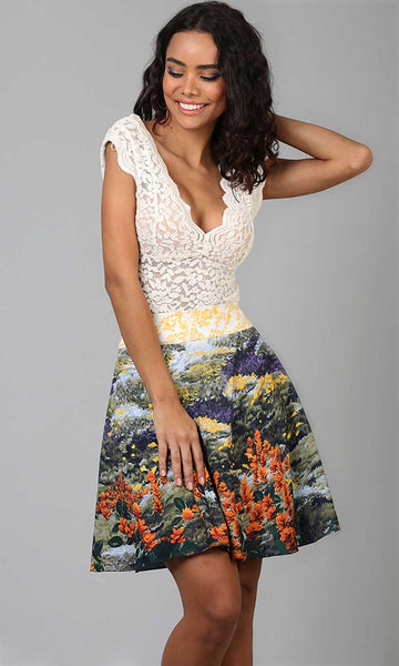 Geisha Designs Swinging Meadows Mini Skirt