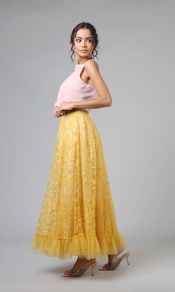 Geisha Designs Sylvia Embroidered Skirt