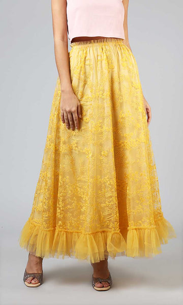 Geisha Designs Sylvia Embroidered Skirt