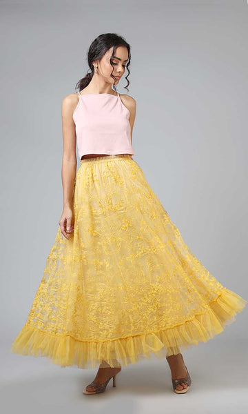 geisha designs Sylvia Embroidered Skirt