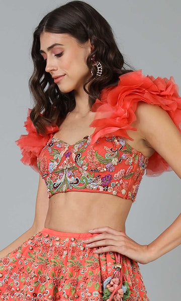 Geisha Designs Talia Floral Lehenga Set