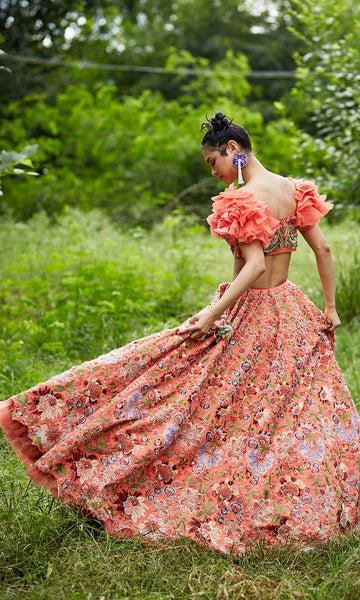 geisha designs Talia Floral Lehenga Set