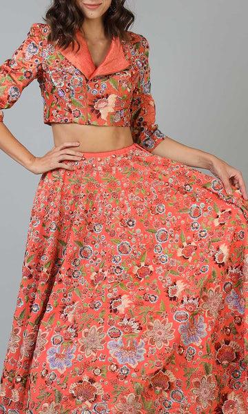 Geisha Designs Talia Floral Lehenga With Jacket