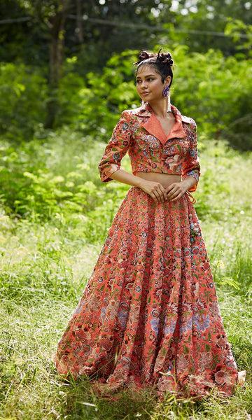 geisha designs Talia Floral Lehenga with Jacket