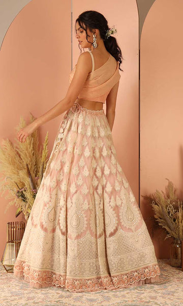 Geisha Designs Trisha Pink Embroidered Lehenga