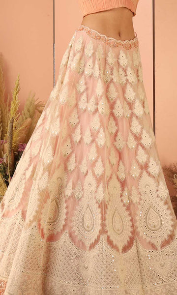Geisha Designs Trisha Pink Embroidered Lehenga