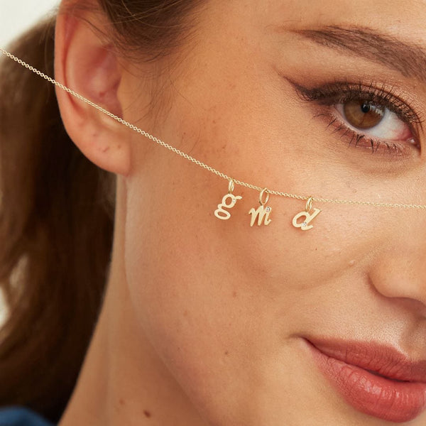 Gemondo Alphabet Letter A Diamond Pendant In 9ct Yellow Gold