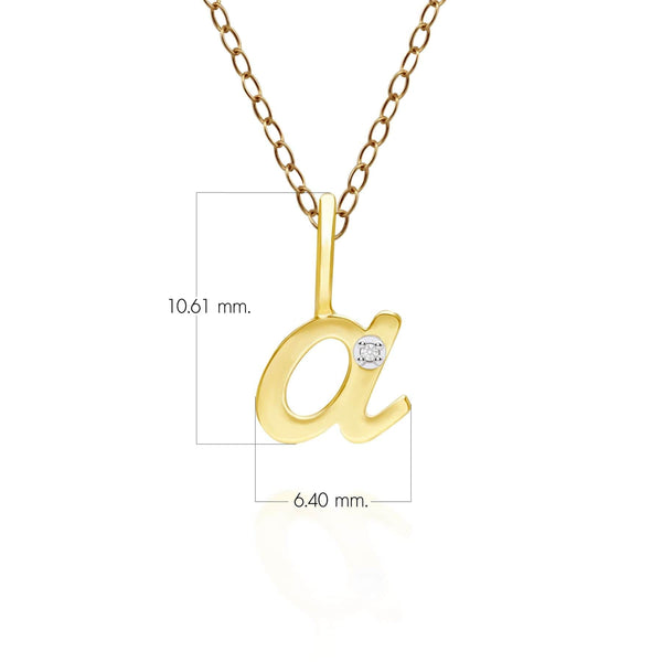 Gemondo Alphabet Letter A Diamond Pendant In 9ct Yellow Gold