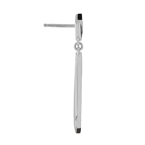 Gemondo Art Deco Style Cabochon Black Onyx Mother Of Pearl & Marcasite Drop Earrings In 925 Sterling Silver