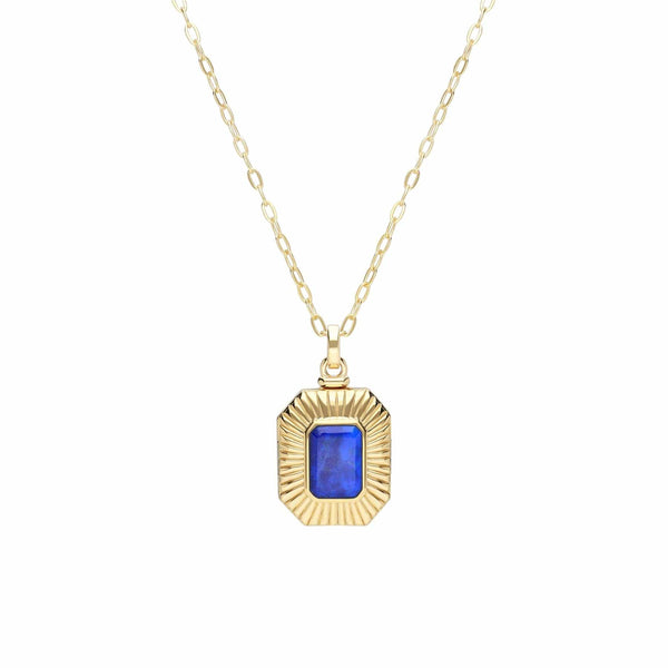gemondo Bona Fide Lapis Lazuli Octagon Locket in Gold Plated Sterling Silver