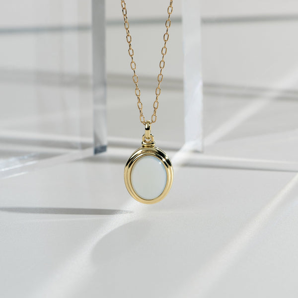 Gemondo Bona Fide Mother Of Pearl Oval Locket In Yellow Gold Plated Silver