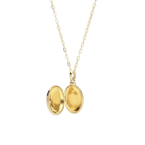 Gemondo Bona Fide Mother Of Pearl Oval Locket In Yellow Gold Plated Silver