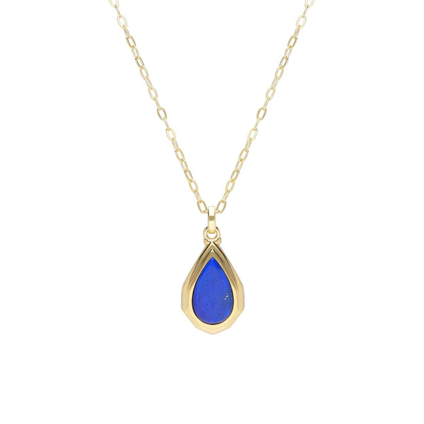 gemondo Bona Fide Pear Cut Lapis lazuli Locket in Gold Plated Sterling Silver