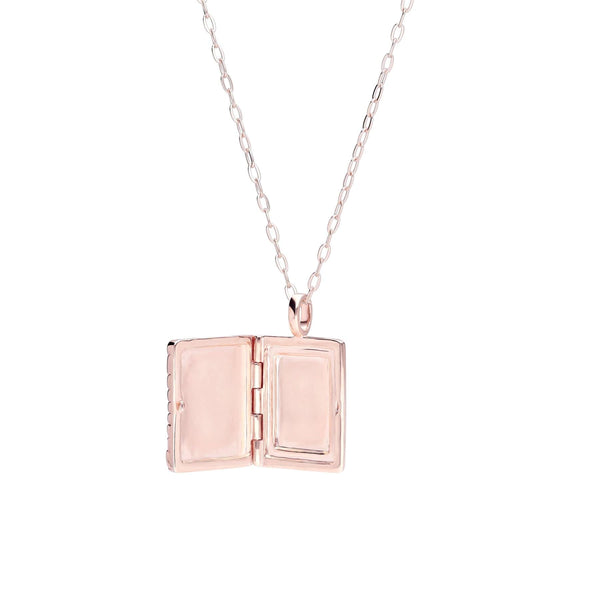 Gemondo Bona Fide White Topaz & Pink Sapphire Locket In Rose Gold Plated Silver
