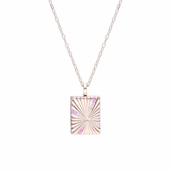 gemondo Bona Fide White Topaz & Pink Sapphire Locket In Rose Gold Plated Silver
