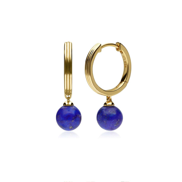 gemondo Caruso Lapis Lazuli Dangle Hoop Earrings in Gold Plated Sterling Silver