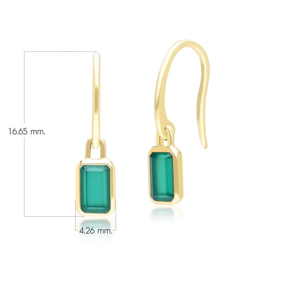 Gemondo Classic Baguette Chalcedony Drop Earrings In 9ct Yellow Gold