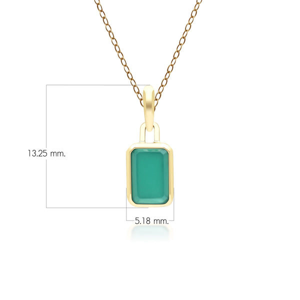 Gemondo Classic Baguette Chalcedony Pendant Necklace In 9ct Yellow Gold