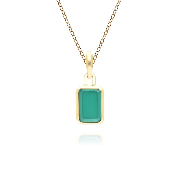 gemondo Classic Baguette Chalcedony Pendant Necklace in 9ct Yellow Gold