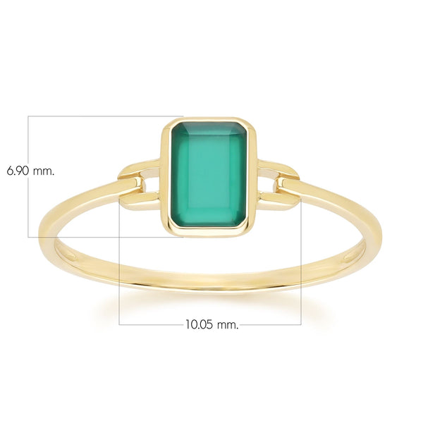 Gemondo Classic Baguette Chalcedony Ring In 9ct Yellow Gold