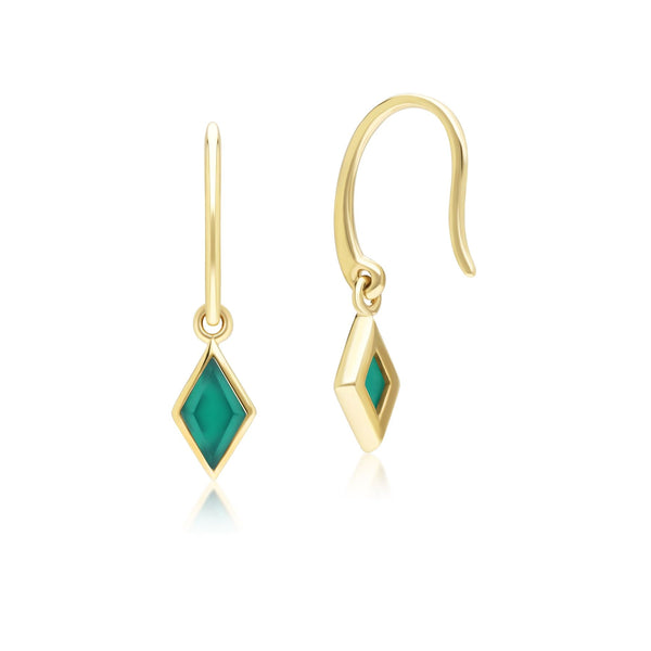 Gemondo Classic Chalcedony Drop Earrings In 9ct Yellow Gold