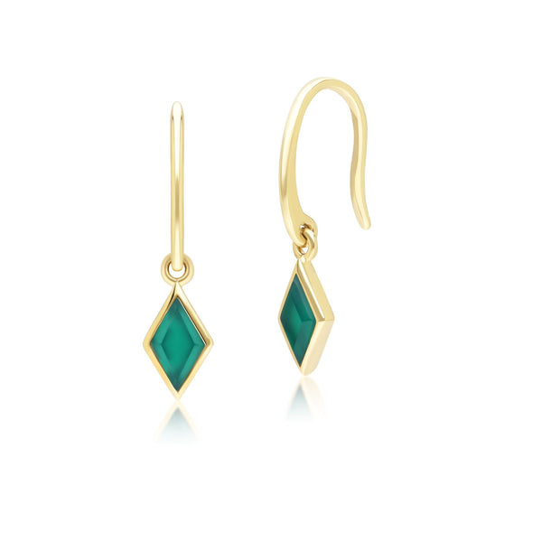 gemondo Classic Chalcedony Drop Earrings in 9ct Yellow Gold