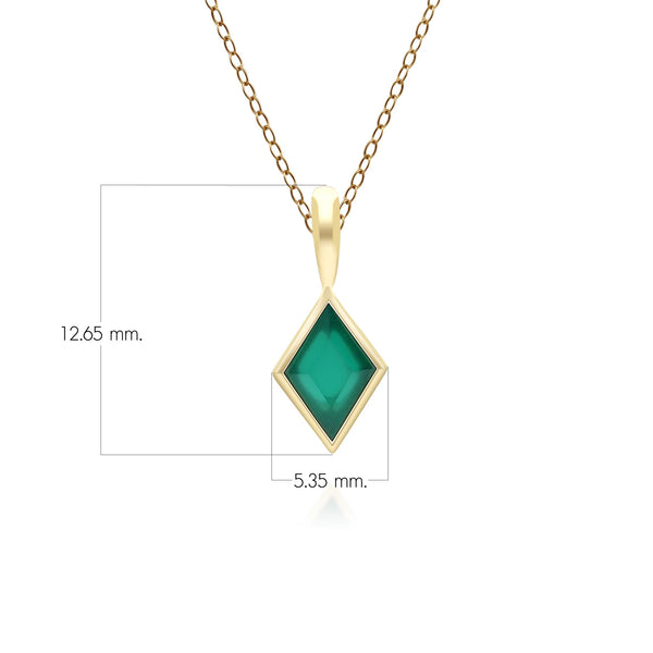Gemondo Classic Chalcedony Pendant Necklace In 9ct Yellow Gold