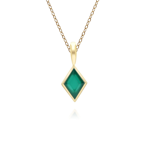 gemondo Classic Chalcedony Pendant Necklace in 9ct Yellow Gold